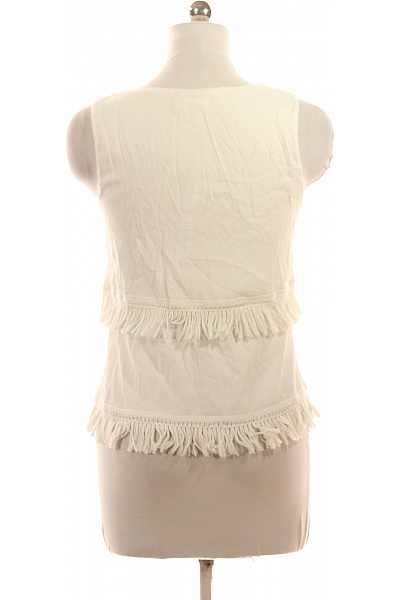 Esprit Bílá halenka bez rukávů s volánky a bavlněným materiálem Velikost M | Esprit | obrázek 3