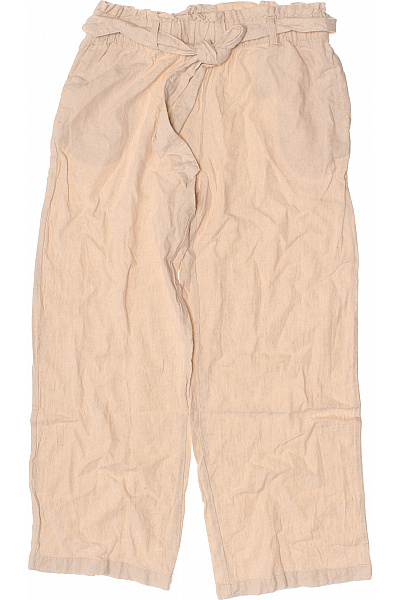 JACQUELINE DE YONG Dámské lněné kalhoty s páskem volnočasové letní béžové Velikost 38 | JACQUELINE DE YONG | obrázek 2