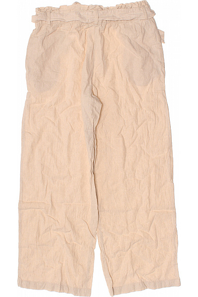 JACQUELINE DE YONG Dámské lněné kalhoty s páskem volnočasové letní béžové Velikost 38 | JACQUELINE DE YONG | obrázek 3