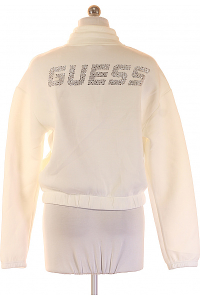 Guess Dámská mikina s dlouhým rukávem na zip s kamínky bílá Vel. S | Guess | obrázek 2