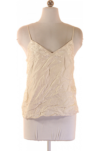 Dámská halenka bez rukávů béžová vyšívaná elegantní Vel. S | Unimoda | obrázek 2