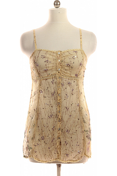 BANDOLERA Dámská halenka bez rukávů květinová s flitry romantická béžová Vel. EU 36 | BANDOLERA | obrázek 2