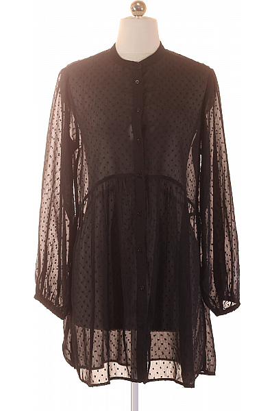 STRADIVARIUS Dámská černá průhledná puntíkovaná košile s dlouhým rukávem Vel. S | STRADIVARIUS | obrázek 2