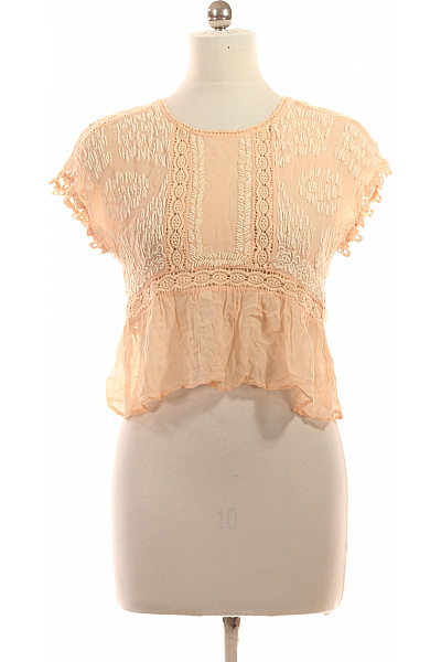 MANGO Dámská halenka bez rukávů krajková vyšívaná crop letní boho Vel. EU XS | MANGO | obrázek 2