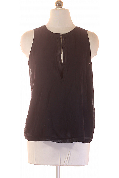 MANGO Dámská černá Halenka Bez Rukávů S Výstřihem Do V Velikost S