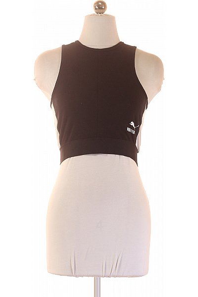 Puma Dámské Tričko Bez Rukávů černé Bavlněné Fitness Crop Top Velikost S