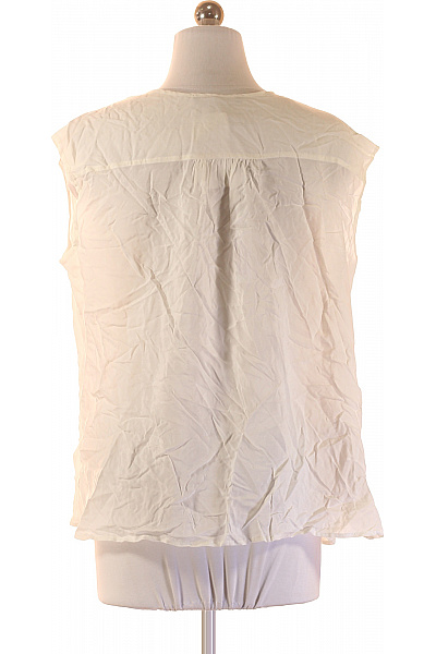 MANGO Bílá viskózová halenka bez rukávů s výstřihem do V elegantní letní Velikost S | MANGO | obrázek 3