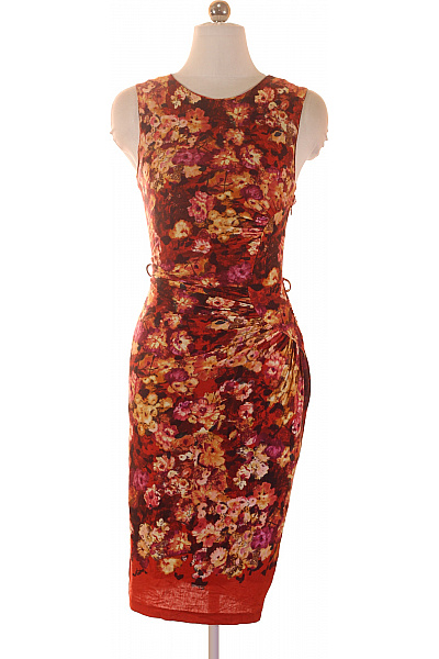 MANGO šaty bez rukávů květované koktejlové elegantní červené Vel. XS | MANGO | obrázek 2
