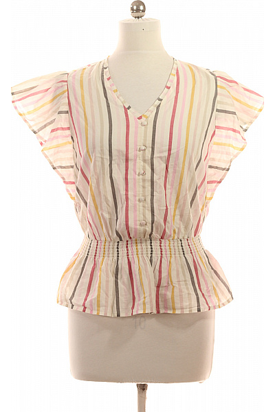 Marks & Spencer Dámská halenka s krátkým rukávem a gumou v pase pruhovaná bavlněná Velikost EU 38 | Marks & Spencer | obrázek 2