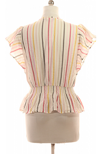 Marks & Spencer Dámská halenka s krátkým rukávem a gumou v pase pruhovaná bavlněná Velikost EU 38 | Marks & Spencer | obrázek 3