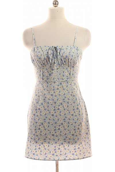 fashion union Modré květované šaty na ramínka mini letní volnočasové Vel. 38 | fashion union | obrázek 2
