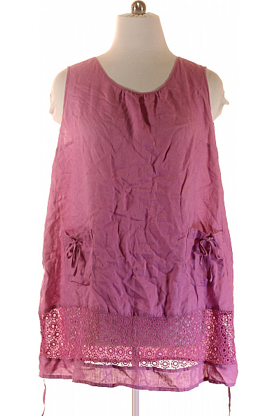 Ulla Popken Dámské Lněné šaty S Kapsami A Krajkou Letní Boho Vel. 50/52