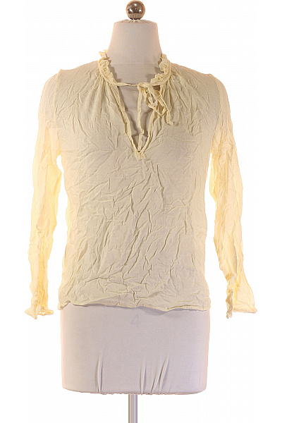 MANGO Dámská halenka s dlouhým rukávem a volánky žlutá Vel. XS | MANGO | obrázek 2