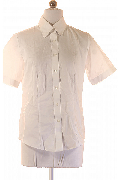 OLYMP Dámská Bílá Bavlněná Košile S Krátkým Rukávem Elegantní Business Regular Fit Vel. 36