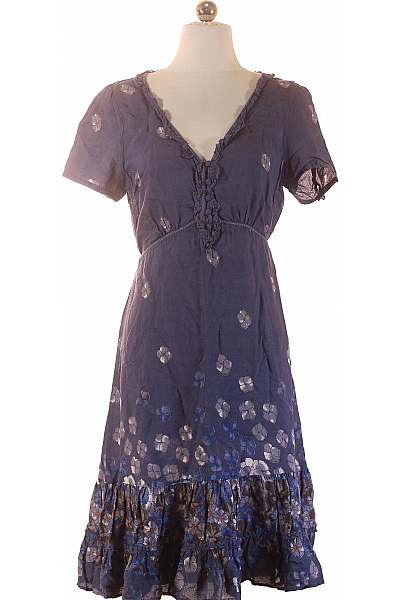 NOA NOA Dámské šaty Krátký Rukáv Květované Modré Volnočasové Velikost M