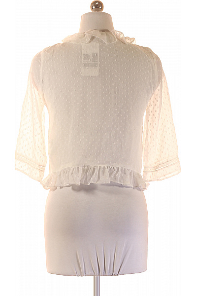 ZARA bílá halenka s krátkým rukávem a volánky madeirová romantická Vel. XS | ZARA | obrázek 3