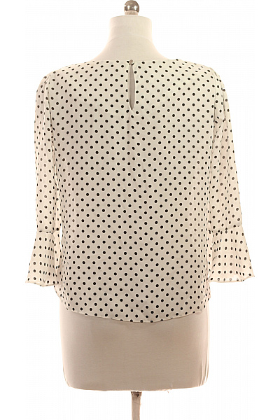 Dámská halenka s dlouhým rukávem puntíkovaná bílá Vel. 42 | Unimoda | obrázek 2