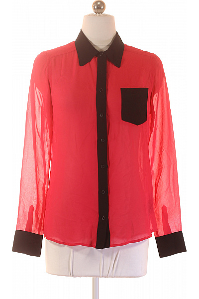 Guess Dámská červená Průhledná Košile S Dlouhým Rukávem Velikost EU 32