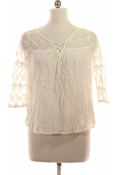 Hollister Dámská halenka bílá krajková s dlouhým rukávem boho Vel. EU S | Hollister | obrázek 2