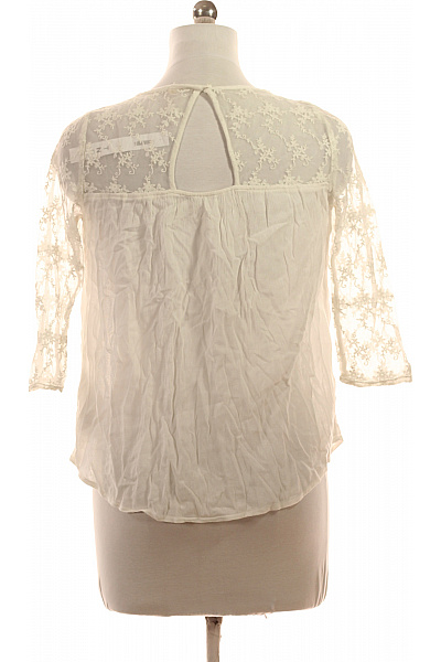 Hollister Dámská halenka bílá krajková s dlouhým rukávem boho Vel. EU S | Hollister | obrázek 3