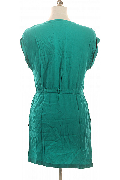 MANGO zelené šaty s krátkým rukávem a páskem volnočasové letní Vel. M | MANGO | obrázek 3