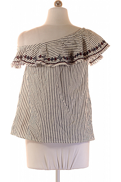 HM  Dámská halenka s krátkým rukávem pruhovaná na jedno rameno boho Velikost 34 | HM  | obrázek 2