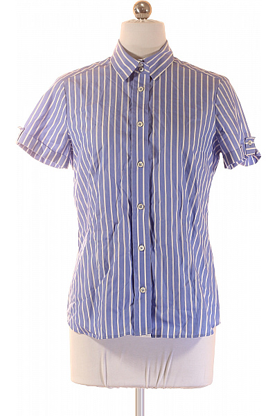 ETERNA Dámská košile s krátkým rukávem modrá pruhovaná elegantní bavlněné Vel. 36 | ETERNA | obrázek 2