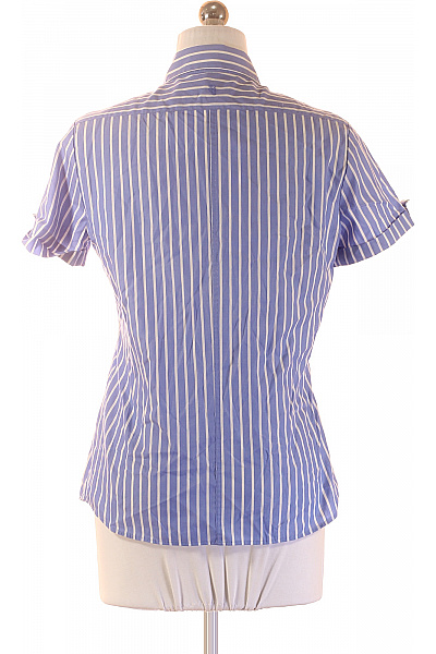 ETERNA Dámská košile s krátkým rukávem modrá pruhovaná elegantní bavlněné Vel. 36 | ETERNA | obrázek 3