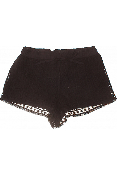 Topshop Dámské černé Krajkové Volnočasové Kraťasy S Mašlí Velikost 32