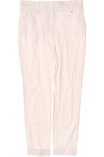 Dámské bílé plátěné kalhoty volnočasové rovné Vel. 42 | Unimoda | obrázek 2