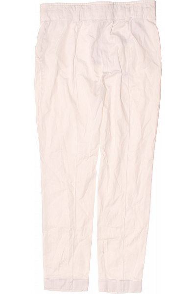 Dámské bílé plátěné kalhoty volnočasové rovné Vel. 42 | Unimoda | obrázek 3