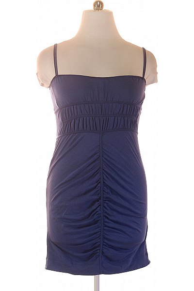 sportmax modré šaty na ramínka mini s řasením Velikost XL | sportmax | obrázek 2