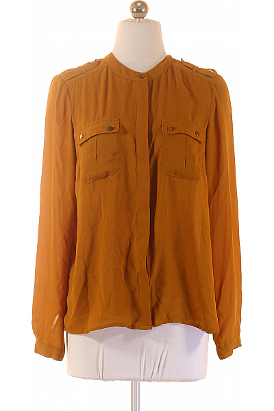 Dámská oranžová košile s dlouhým rukávem a nárameníky Velikost 36 | Unimoda | obrázek 2