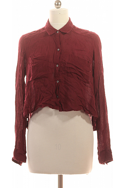 Abercrombie&Fitch Dámská Košile S Dlouhým Rukávem červená Ležérní Crop Velikost EU M