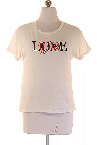 MANGO Dámské tričko s krátkým rukávem a potiskem bílé bavlněné Velikost S | MANGO | obrázek 2