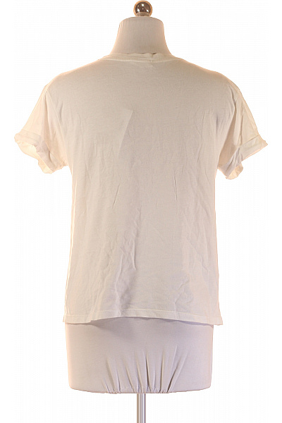 MANGO Dámské tričko s krátkým rukávem a potiskem bílé bavlněné Velikost S | MANGO | obrázek 3