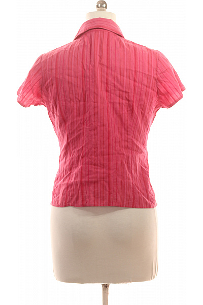 Marks & Spencer růžová pruhovaná halenka s krátkým rukávem a límečkem Velikost EU M | Marks & Spencer | obrázek 3