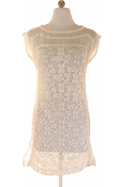 Dámské šaty bílé krajkové letní boho volné tunikové Vel. S | Unimoda | obrázek 2