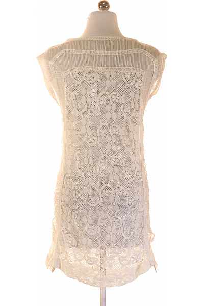 Dámské šaty bílé krajkové letní boho volné tunikové Vel. S | Unimoda | obrázek 3