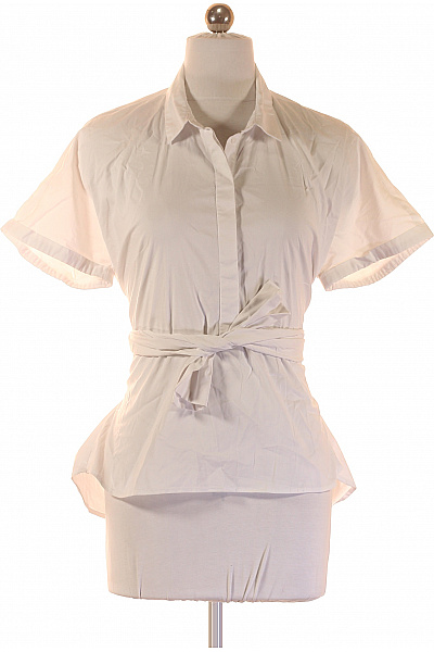 InWear Bílá dámská halenka s krátkým rukávem a vázačkou Vel. 36 | InWear | obrázek 2