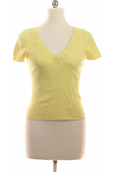 Next Dámské tričko žluté krátký rukáv bavlna krajka výstřih Vel. EU L | Next | obrázek 2