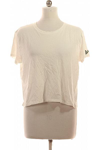 NA-KD Dámské tričko s krátkým rukávem bílé bavlněné basic crop top Velikost EU M | NA-KD | obrázek 2