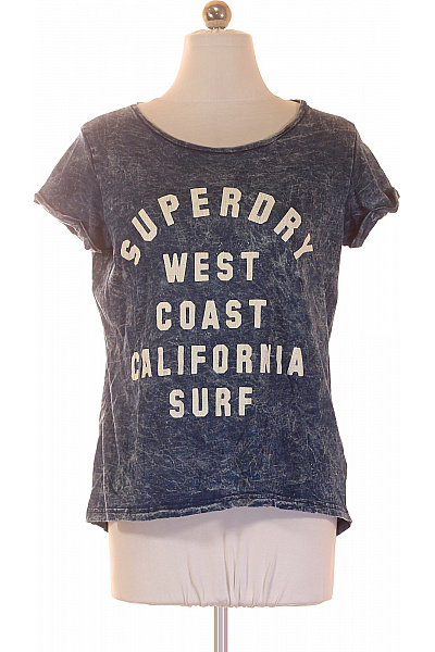 SUPERDRY Dámské tričko s krátkým rukávem a potiskem modré Velikost EU XS | SUPERDRY | obrázek 2
