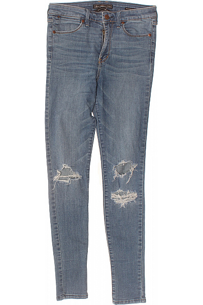 Abercrombie&Fitch Dámské Džíny Skinny Strečové S Dírami Na Kolenou Modré Vel. 26/30