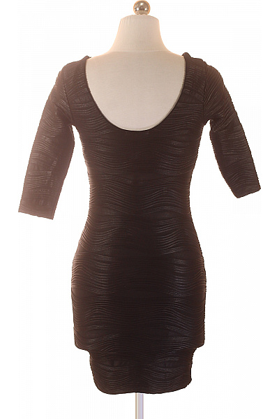 Jane Norman Dámské černé šaty s krátkým rukávem a texturou Velikost 34 | Jane Norman | obrázek 3