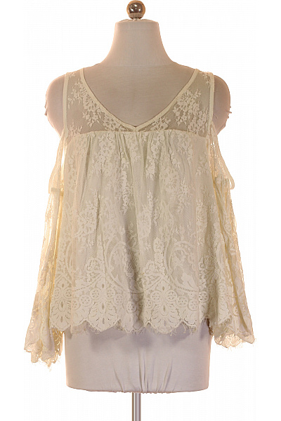 Abercrombie&Fitch Dámská krajková halenka s dlouhým rukávem a odhalenými rameny boho romantická bílá Vel. S | Abercrombie&Fitch | obrázek 2
