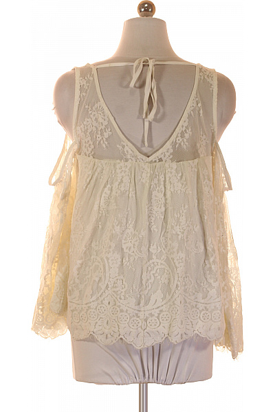 Abercrombie&Fitch Dámská krajková halenka s dlouhým rukávem a odhalenými rameny boho romantická bílá Vel. S | Abercrombie&Fitch | obrázek 3