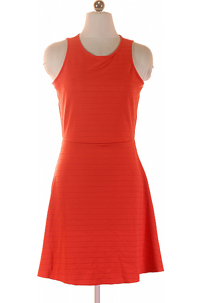 MANGO Oranžové Letní šaty Bez Rukávů žebrované Volnočasové Vel. S