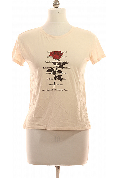 Bershka Dámské tričko s krátkým rukávem a potiskem růže Velikost EU M | Bershka | obrázek 2