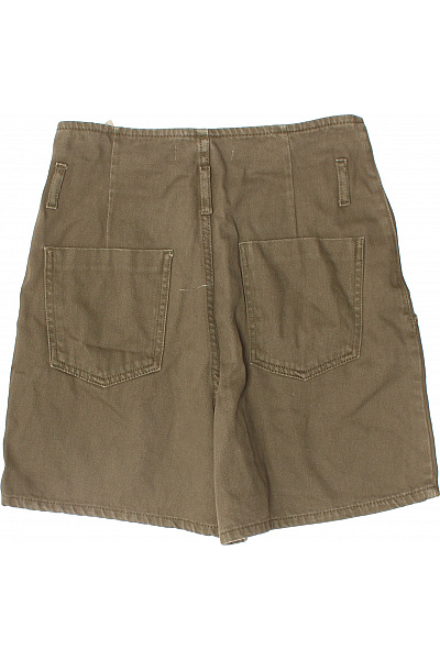 ZARA Dámské kraťasy bavlněné vysoký pas kapsy retro zelené Vel. S | ZARA | obrázek 3